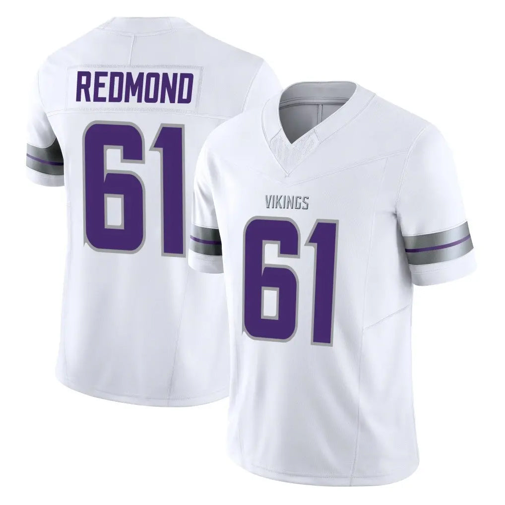 MN.Vikings #61 Jalen Redmond Player White Limited Alternate Vapor F.U.S.E. Home Game Gdoa Stitched Jerseys