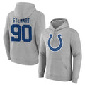 IN.Colts #90 Grover Stewart Player Gray Pullover Hoodies Limited Game Gdoa Stitched Jerseys