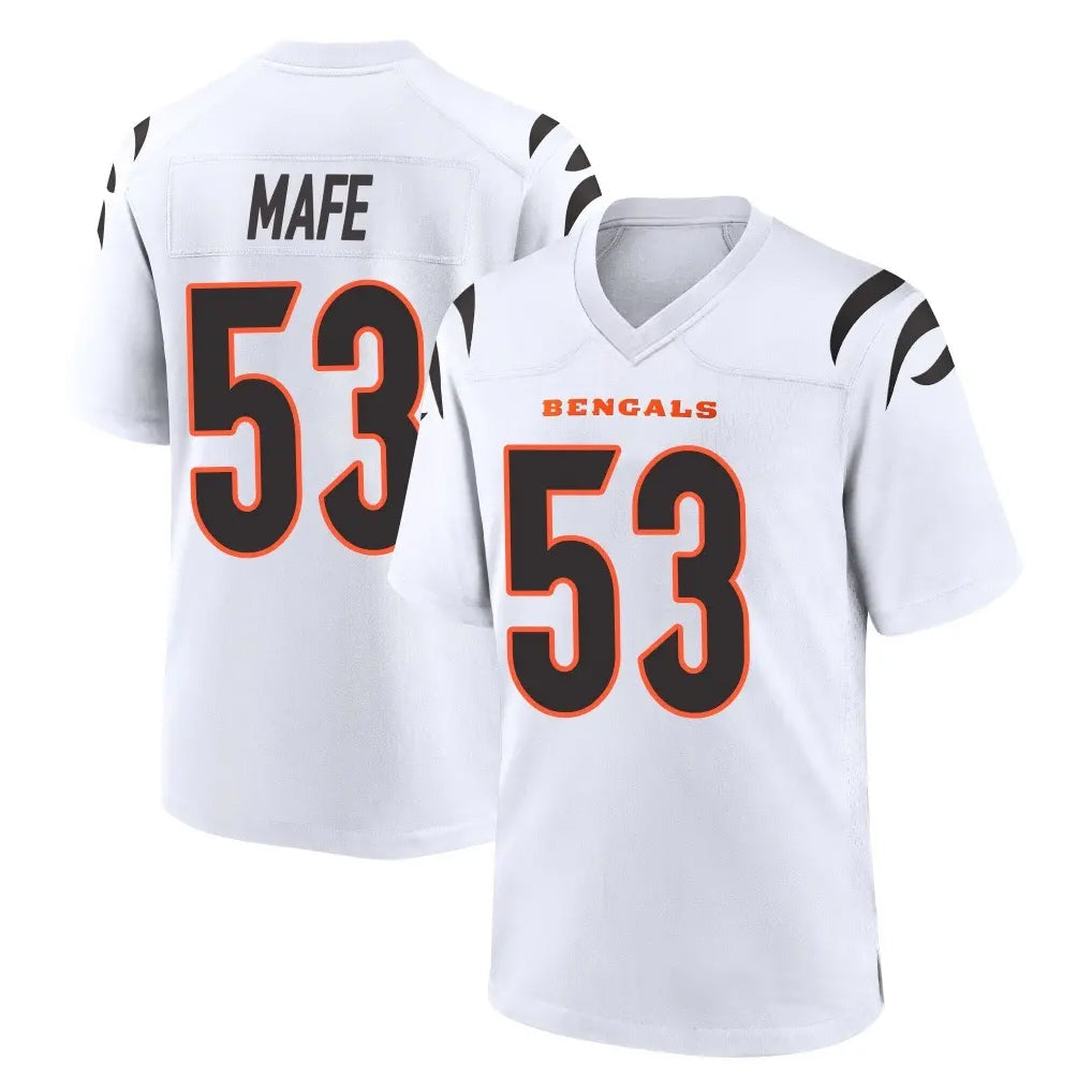 C.Bengals #53 Boye Mafe Player White Home Game Gdoa Stitched Jerseys
