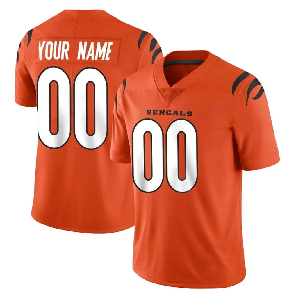 Custom C.Bengals Orange Vapor Untouchable Limited Home Game Any Name & Numbers Gdoa Stitched Jerseys