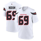 H.Texans #69 Ed Ingram Player White Home Game Gdoa Stitched Jerseys