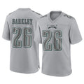 P.Eagles #26 Saquon Barkley Player Gray Atmosphere Fashion Home Game Gdoa Stitched Jerseys