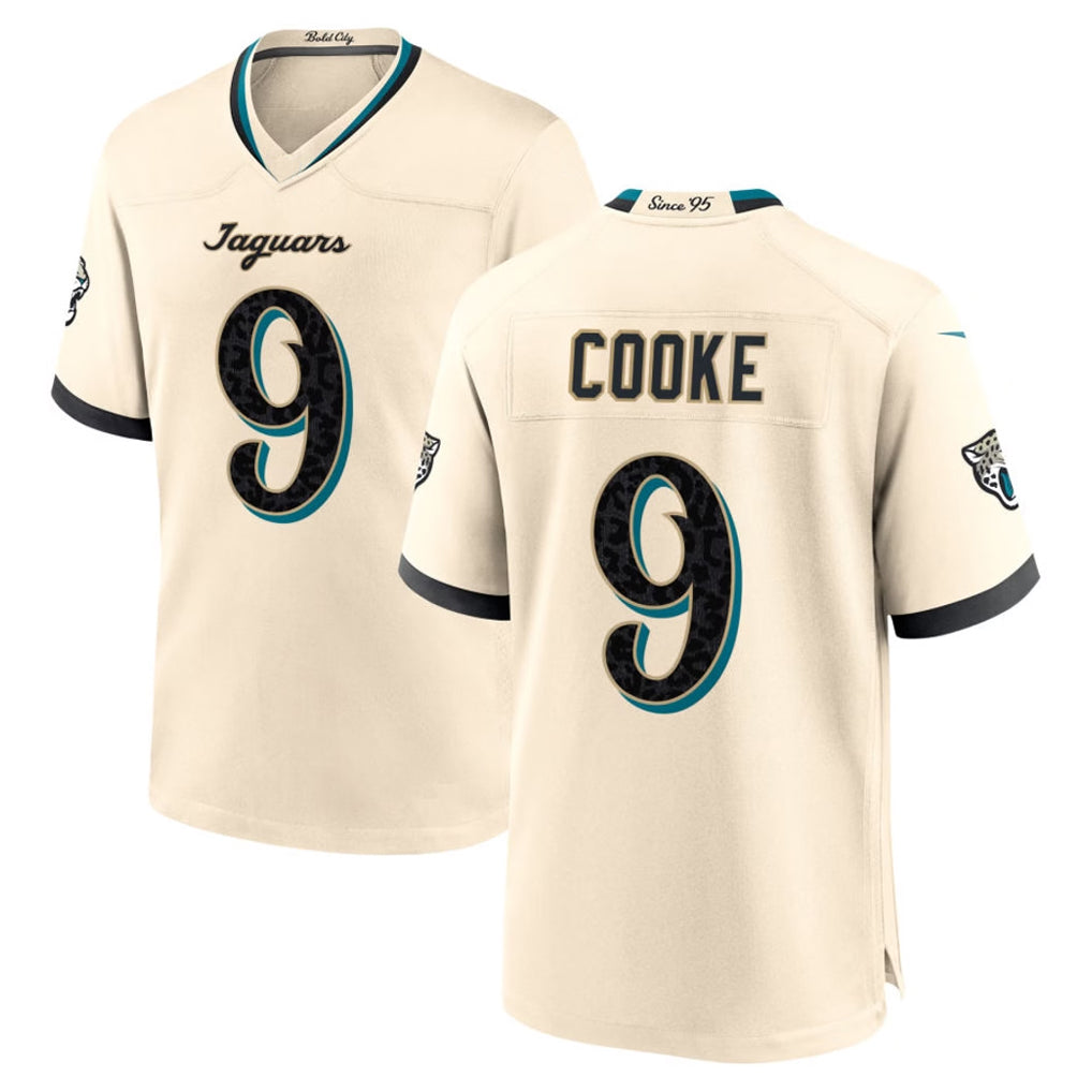 J.Jaguars #9 Logan Cooke Player Natural 2026 Rivalries Collection Game Gdoa Stitched Jerseys