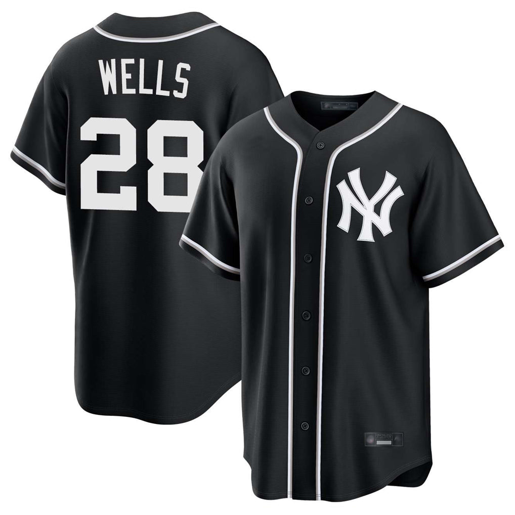 NY.Yankees #28 Austin Wells Player Black Out Game Home Fdoa Stitched Jerseys