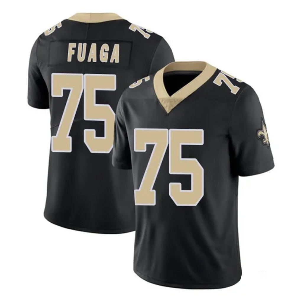 NO.Saints #75 Taliese Fuaga Player Black Limited Vapor Untouchable Home Game Gdoa Stitched Jerseys