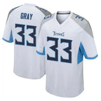 T.Titans #33 Cedric Gray Player White Home Game Gdoa Stitched Jerseys