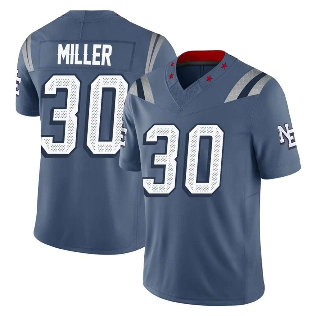 NE.Patriots #30 Jam Miller Player Blue Limited Rivalries Collection Home Game Gdoa Stitched Jerseys
