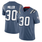 NE.Patriots #30 Jam Miller Player Blue Limited Rivalries Collection Home Game Gdoa Stitched Jerseys