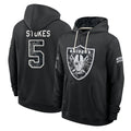 LV.Raiders #5 Eric Stokes Player 2026 Black Logo Pullover Hoodies Limited Game Stitched Jerseys