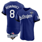 LA.Dodgers #8 Enrique Hern¨¢ndez Player Royal World Series City Connect Elite Home Fdoa Stitched Jerseys