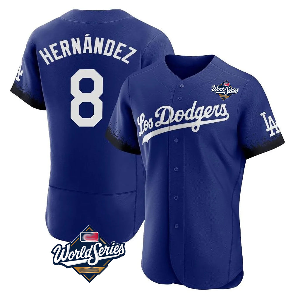 LA.Dodgers #8 Enrique Hern¨¢ndez Player Royal World Series City Connect Elite Home Fdoa Stitched Jerseys