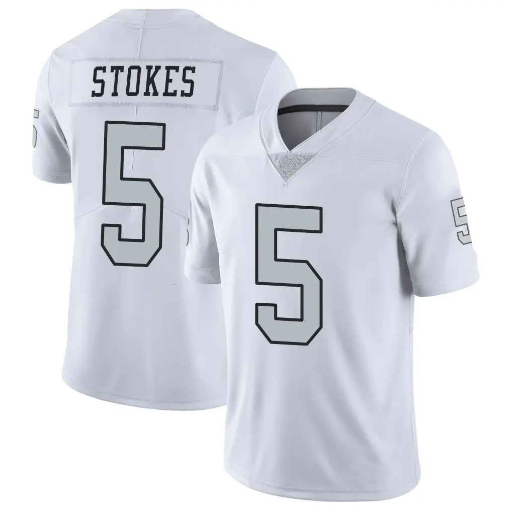 LV.Raiders #5 Eric Stokes Player White Limited Color Rush Home Game Gdoa Stitched Jerseys