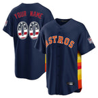 Custom H.Astros Navy USA 250 Fourth of July Limited Home Game Any Name & Number Gdoa Stitched Jerseys