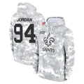 NO.Saints #94 Cameron Jordan Player Arctic Camo Salute to Service Pullover Hoodies Limited Game Gdoa Stitched Jerseys