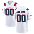 Custom NE.Patriots White Home Game Any Name & Numbers Gdoa Stitched Jerseys