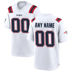 Custom NE.Patriots White Home Game Any Name & Numbers Gdoa Stitched Jerseys