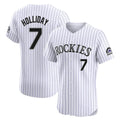 C.Rockies #7 Matt Holliday Player White Limited Elite Home Gdoa Stitched Jerseys