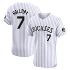 C.Rockies #7 Matt Holliday Player White Limited Elite Home Gdoa Stitched Jerseys