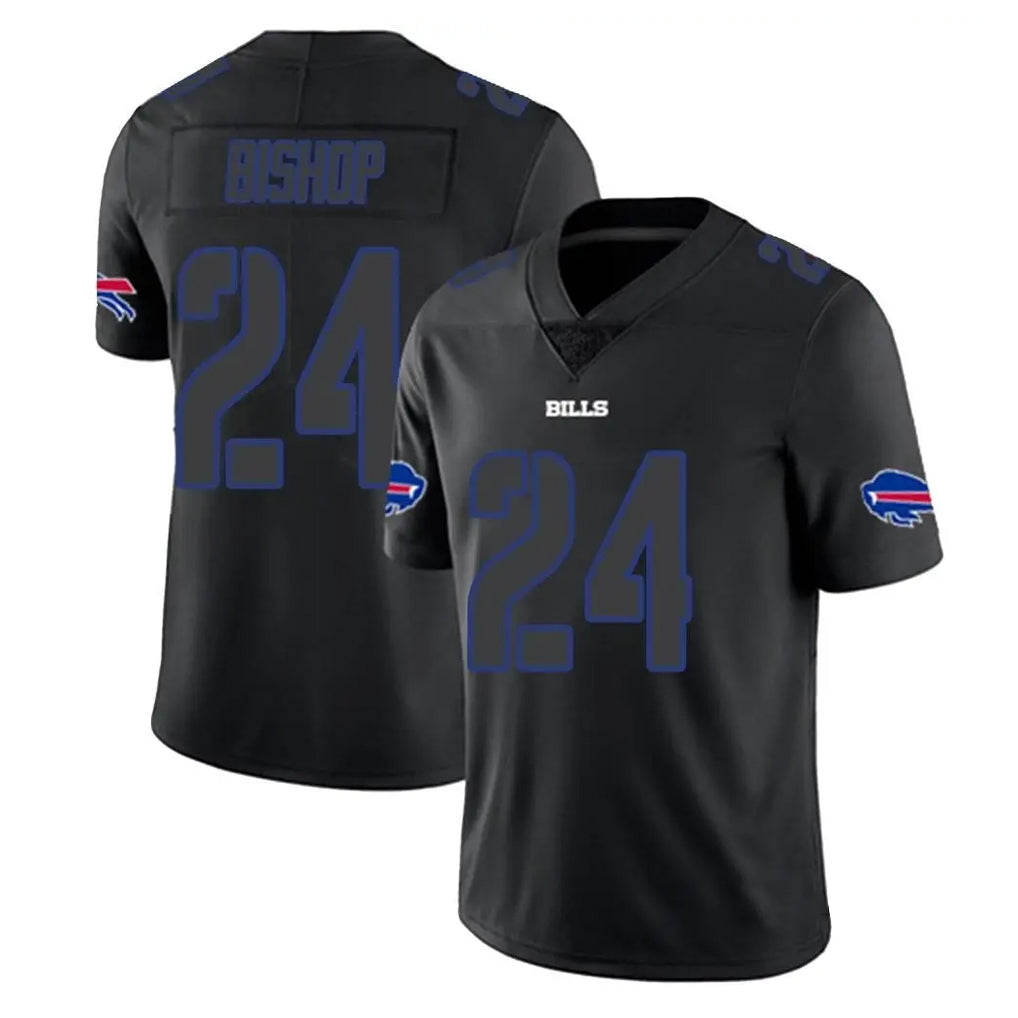 B.Bills #24 Cole Bishop Player Limited Black Impact Game Gdoa Stitched Jerseys