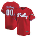 Custom P.Phillies Red Vapor Premier Limited Home Game Any Name & Number Gdoa Stitched Jerseys