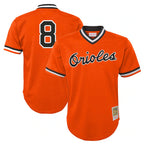 B.Orioles #8 Cal Ripken Player Orange Mitchell & Ness Cooperstown Collection Mesh T-shirt Game Gdoa Stitched Jerseys