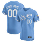 Custom KC.Royals Light Blue Alt Limited Elite Home Game Any Name & Number Gdoa Stitched Jerseys