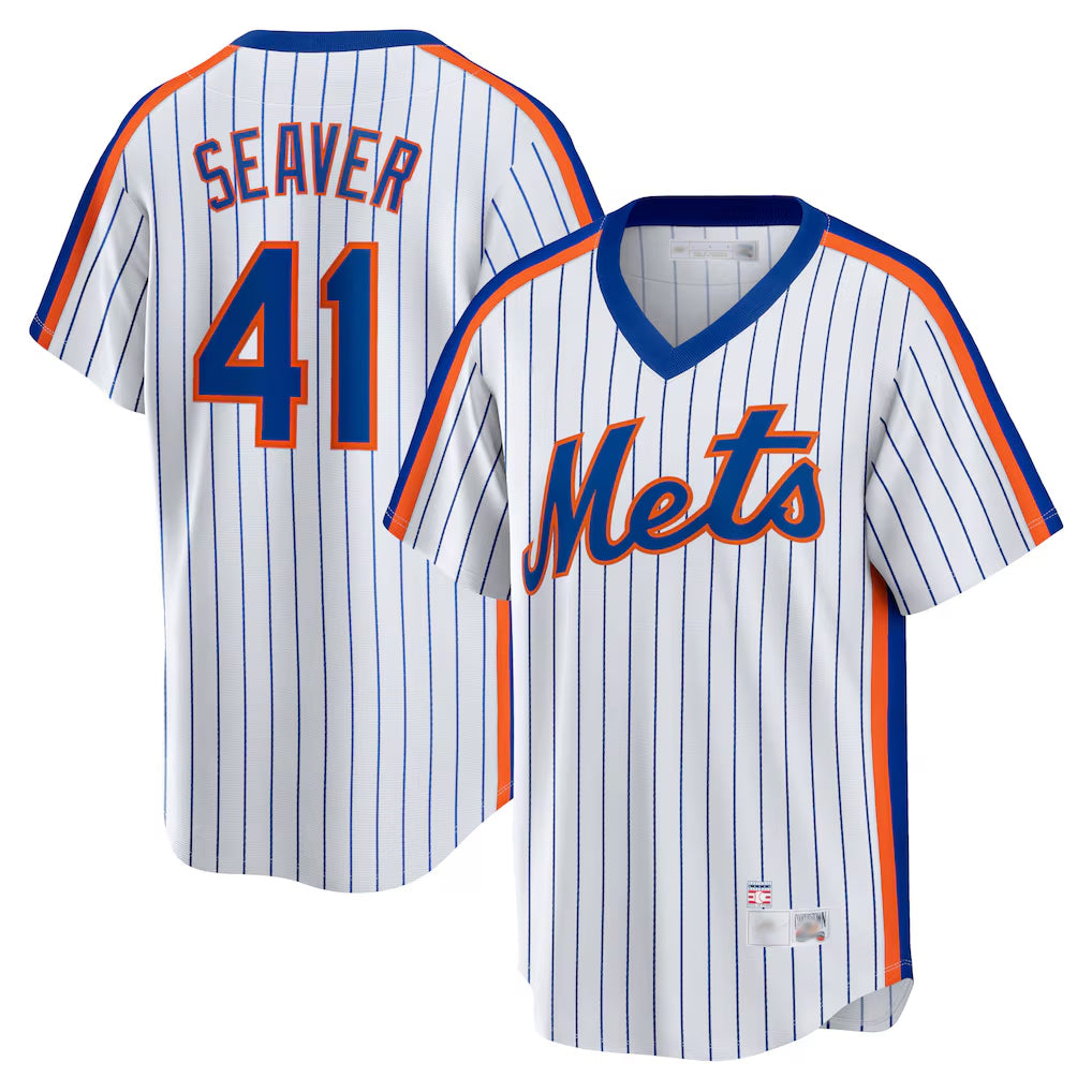 NY.Mets #41 Tom Seaver Player White Cooperstown Collection T-shirt Home Fdoa Stitched Jerseys