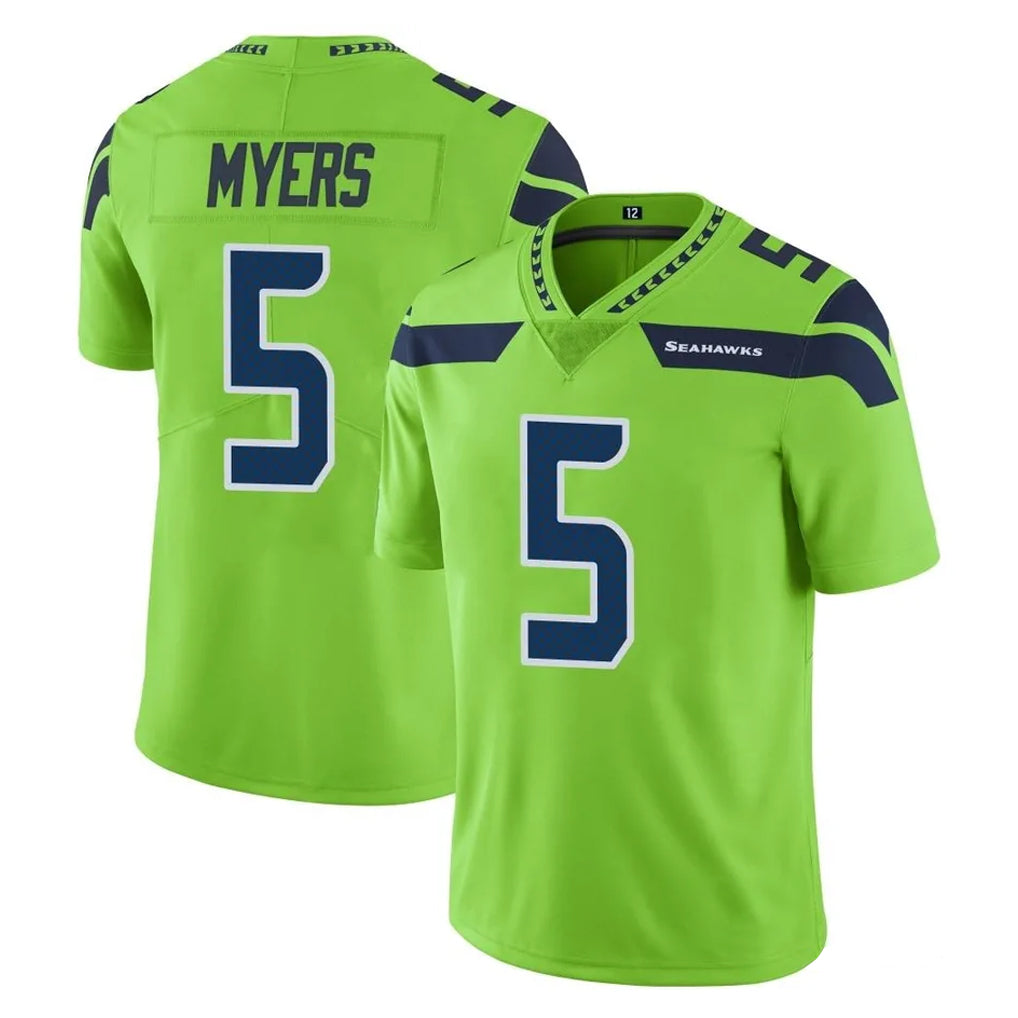 S.Seahawks #5 Jason Myers Player Green Limited Color Rush Home Game Gdoa Stitched Jerseys