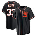 D.Tigers #33 Colt Keith Player Black Fashion Out Home Game Gdoa Stitched Jerseys