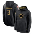 M.Dolphins #3 Chris Johnson Player Black Salute to Service Hoodies Limited Game Gdoa Stitched Jerseys