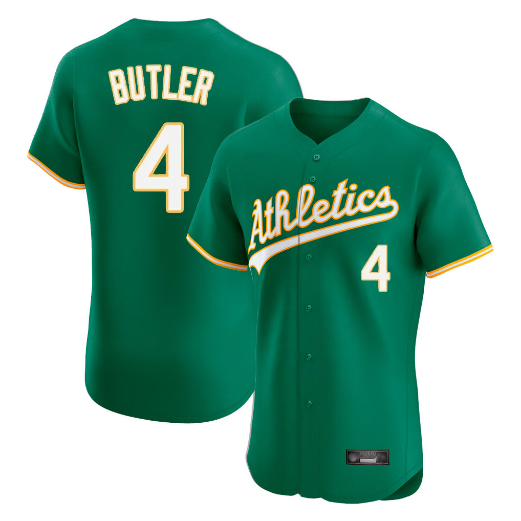 Athletics #4 Lawrence Butler Player Kelly Green Limited Elite Home Game Gdoa Stitched Jerseys