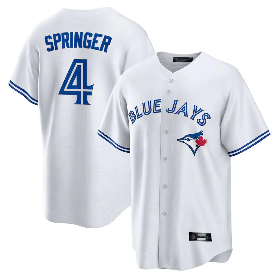 T.Blue Jays #4 George Springer Player White Home Game Fdoa Stitched Jerseys
