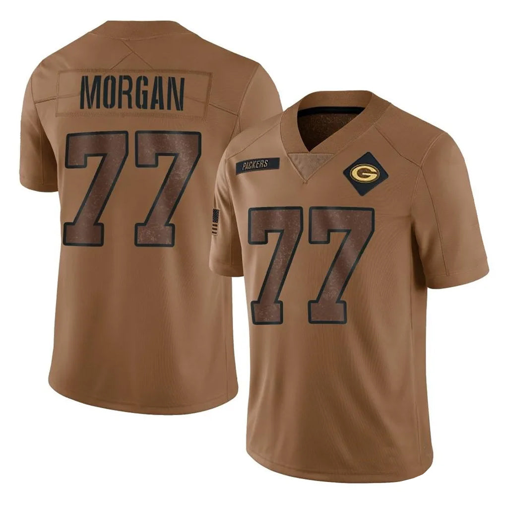 GB.Packers #77 Jordan Morgan Player Brown Salute To Service Limited Gdoa Stitched Jerseys