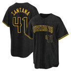 A.Diamondbacks #41 Carlos Santana Player Black Snake Skin City Home Game Gdoa Stitched Jerseys