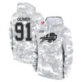 B.Bills #91 Ed Oliver Player Arctic Camo Salute to Service Hoodies Gdoa Stitched Jerseys