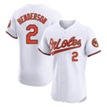 B.Orioles #2 Gunnar Henderson Player White Limited Elite Home Game Gdoa Stitched Jerseys