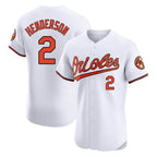 B.Orioles #2 Gunnar Henderson Player White Limited Elite Home Game Gdoa Stitched Jerseys