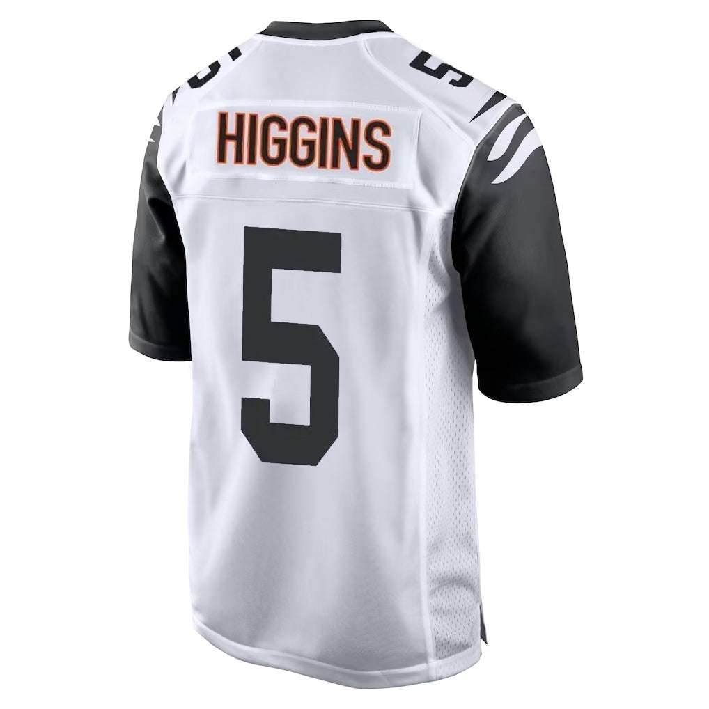C.Bengals #5 Tee Higgins Player White Alternate Home Game Gdoa Stitched Jerseys