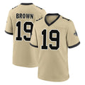 NO.Saints #19 Barion Brown Player Gold Home Game Gdoa Stitched Jerseys