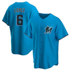 M.Marlins #6 Otto Lopez Player Blue Home Game Fdoa Stitched Jerseys