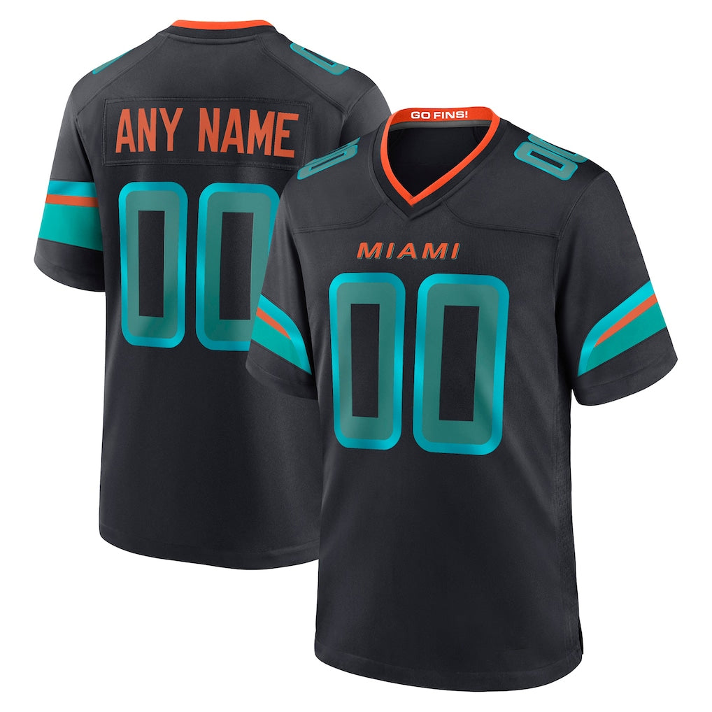 Custom M.Dolphins Black Pitch Rivalries Collection Home Game Any Name & Numbers Gdoa Stitched Jerseys