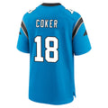C.Panthers #18 Jalen Coker Player Blue Home Game Gdoa Stitched Jerseys