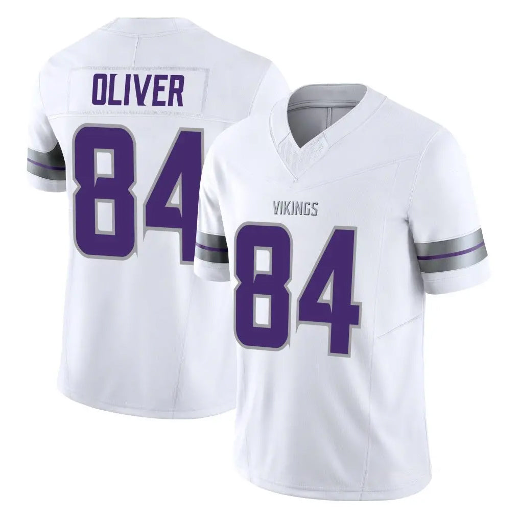 M.Vikings #84 Josh Oliver Player White Limited Alternate Vapor F.U.S.E. Home Game Gdoa Stitched Jerseys