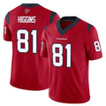 H.Texans #81 Jayden Higgins Player Red Limited Vapor F.U.S.E. Home Game Gdoa Stitched Jerseys