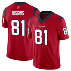 H.Texans #81 Jayden Higgins Player Red Limited Vapor F.U.S.E. Home Game Gdoa Stitched Jerseys