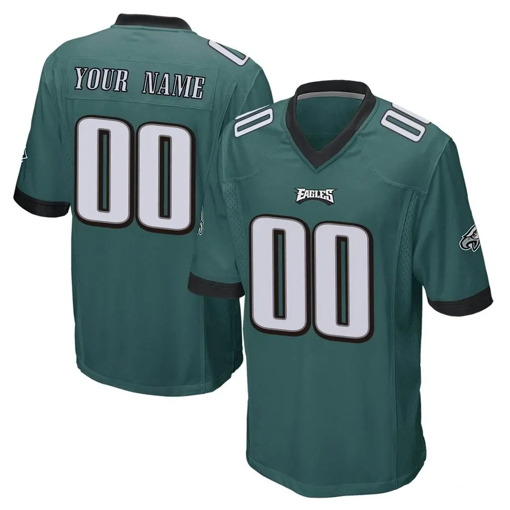 Custom P.Eagles Team Color Green Home Game Any Name & Numbers Gdoa Stitched Jerseys