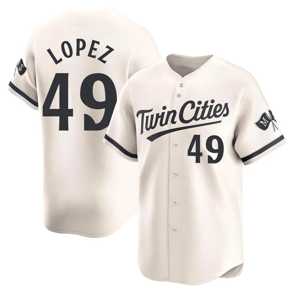 M.Twins #49 Pablo Lopez Player Cream Home Limited Fdoa Stitched Jerseys