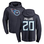 T.Titans #20 Tony Pollard Player Navy Logo Pullover Hoodies Home Game Gdoa Stitched Jerseys