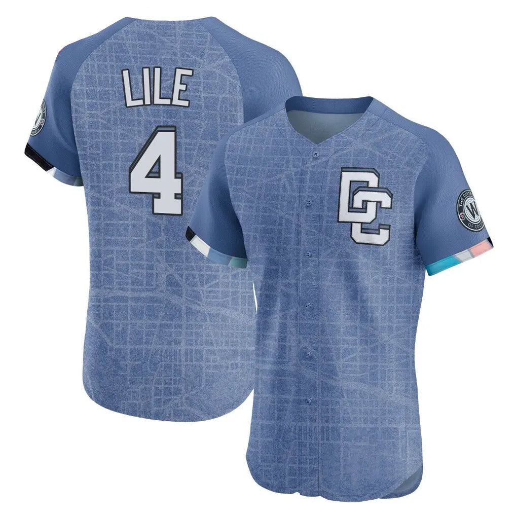 W.Nationals #4 Daylen Lile Player Blue City Connect Limited Fdoa Stitched Jerseys