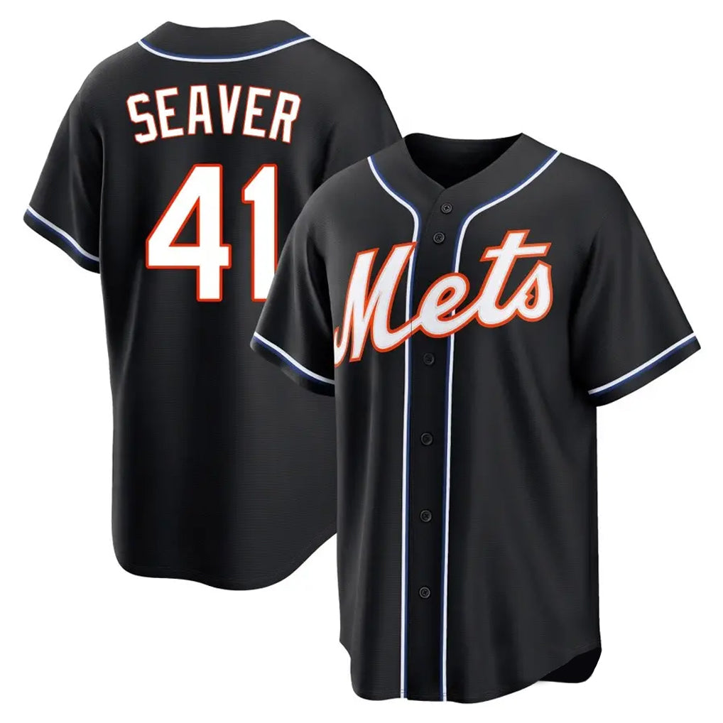 NY.Mets #41 Tom Seaver Player Black Fashion Out Game Fdoa Stitched Jerseys